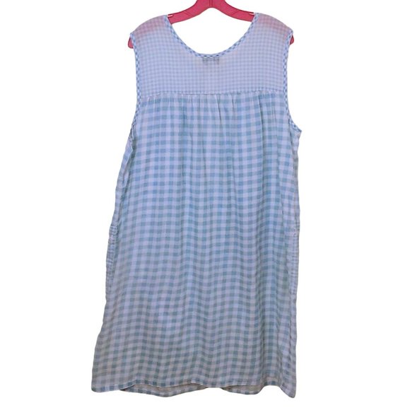 Vintage 80s Granada Gingham Ric-Rack Cottage House Dress M/L Pockets Zip-Front - Picture 9 of 10